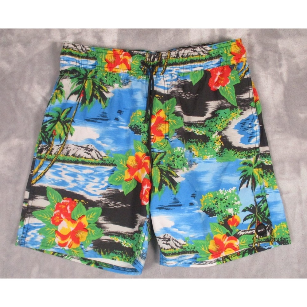 RVCA VA Elastic Volley Swim Board Shorts  Multi Mens size‎ Small